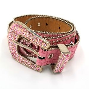 COPY - Leather Cowgirl Crystal Rhinestone Belt Size 26"
